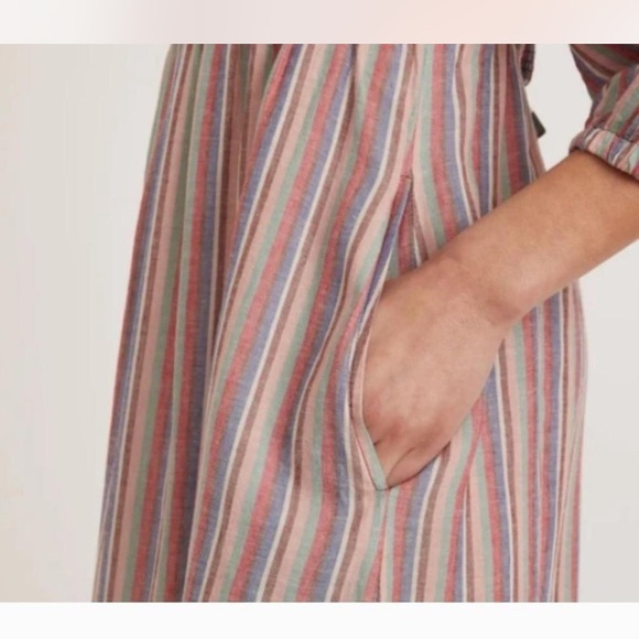 Marine Layer Ivy Stripe Smocked Linen Blend Maxi Dress - Picture 2 of 4